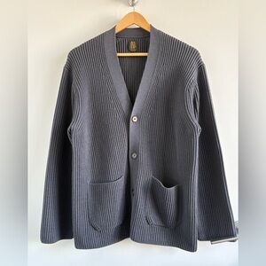 BATONER Signature Waso Cardigan 100% Wool Dark Gray Size 2